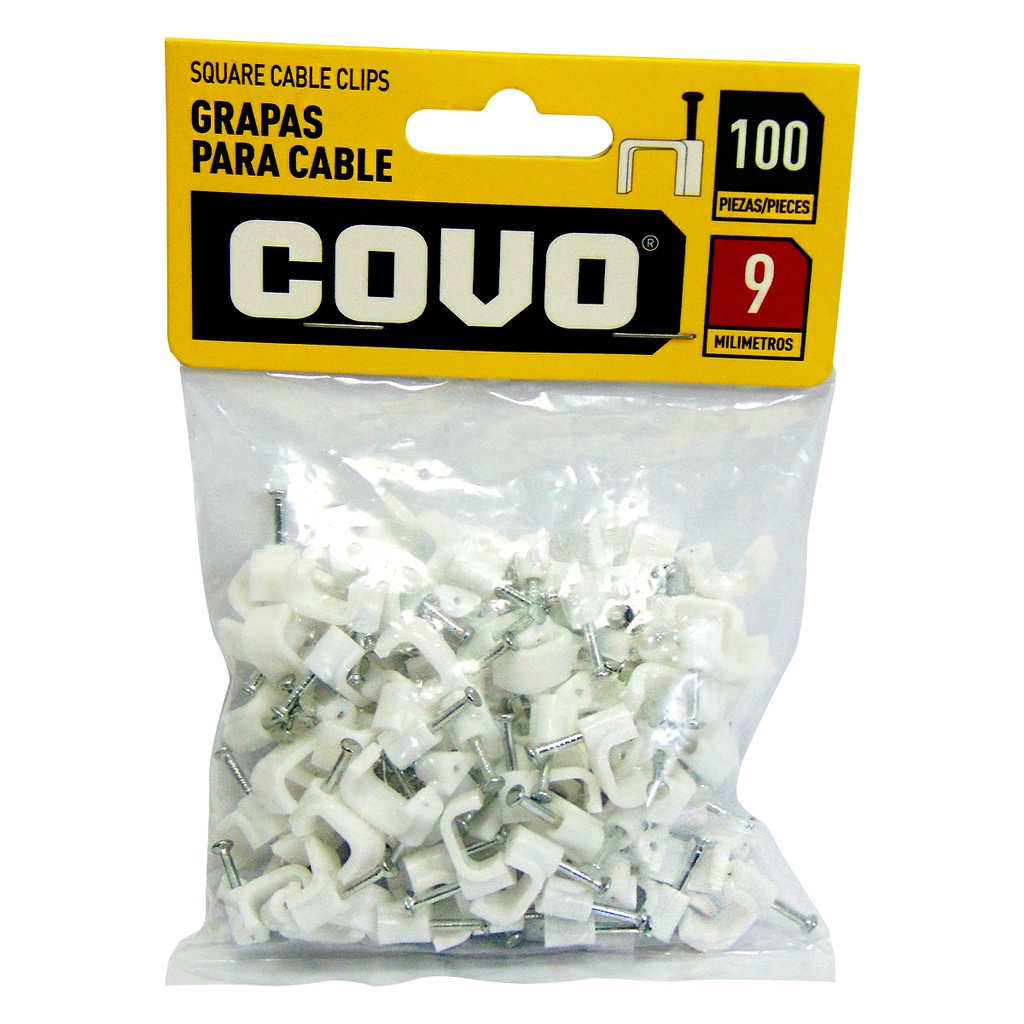 GRAPAS PARA CABLES 9MM BLANCO COVO
