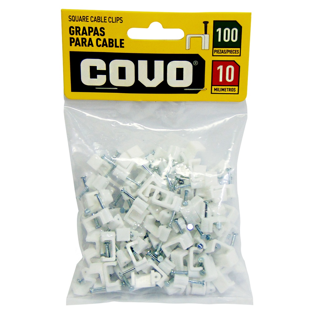 GRAPAS PARA CABLES 10MM BLANCO COVO
