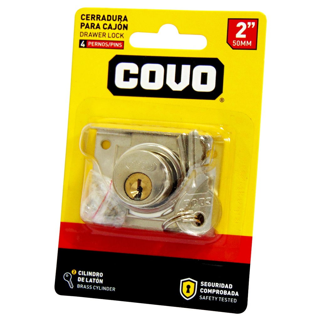 CERRADURA PARA GAVETA 2" CROMADA COVO