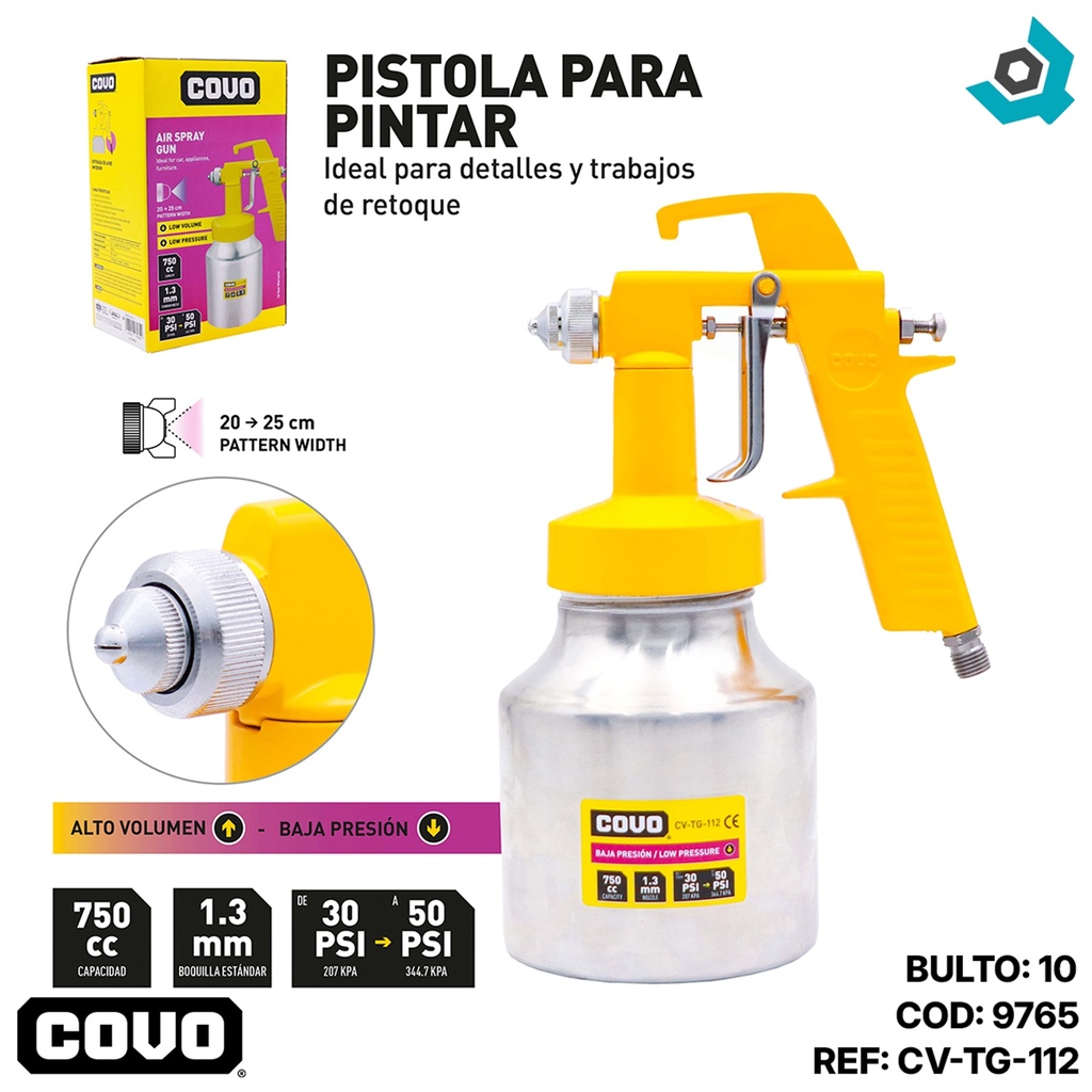 PISTOLA DE SPRAY PARA PINTAR 750CC COVO