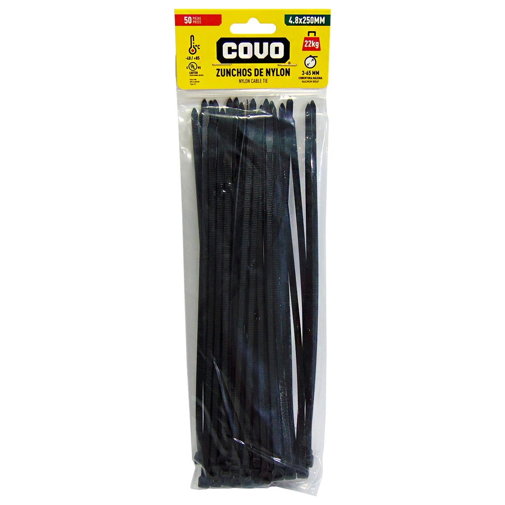 TIRRAJE NYLON NEGRO 4.8-250MM COVO