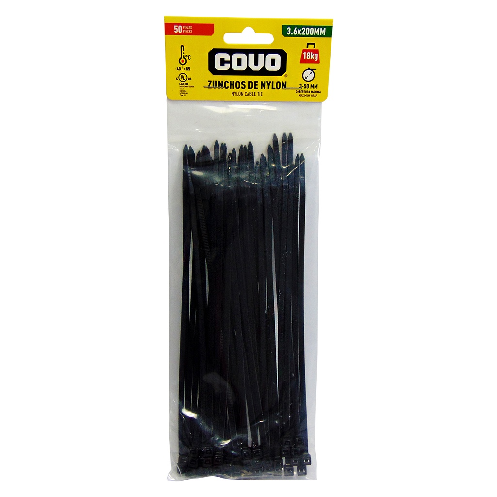 TIRRAJE NYLON NEGRO 3.6-200MM COVO
