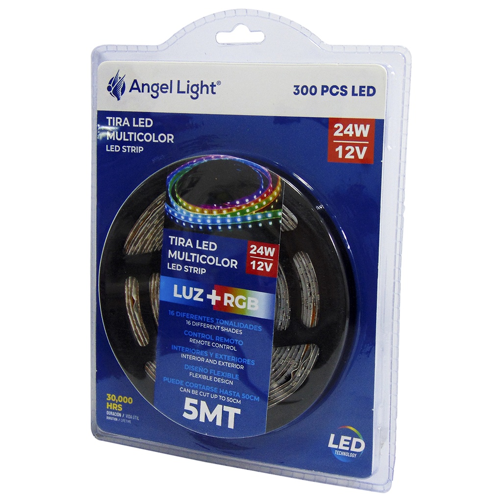 TIRA DE LUZ LED 5M 24W 12V CON CONTROL ANGEL LIGHT