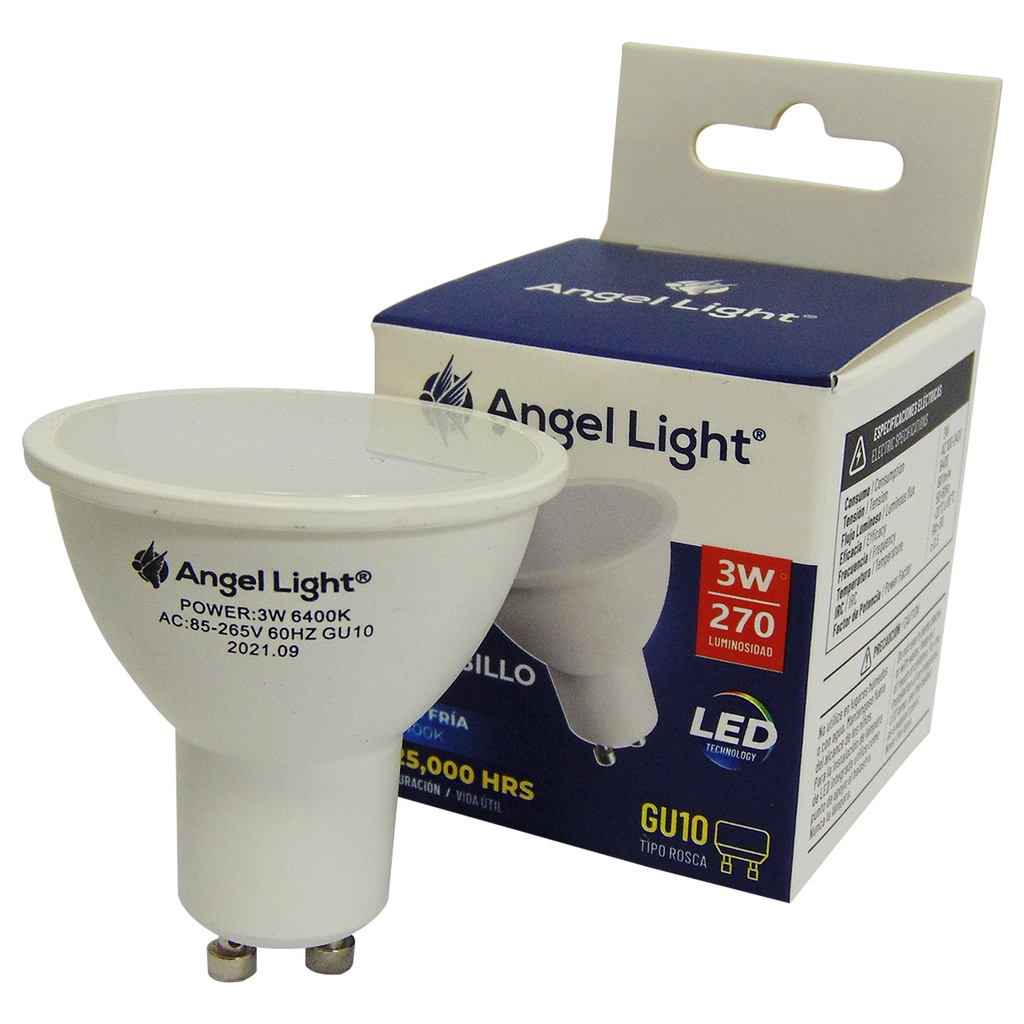 BOMBILLO LED DICROICO 3W ROSCA GU10 ANGEL LIGHT