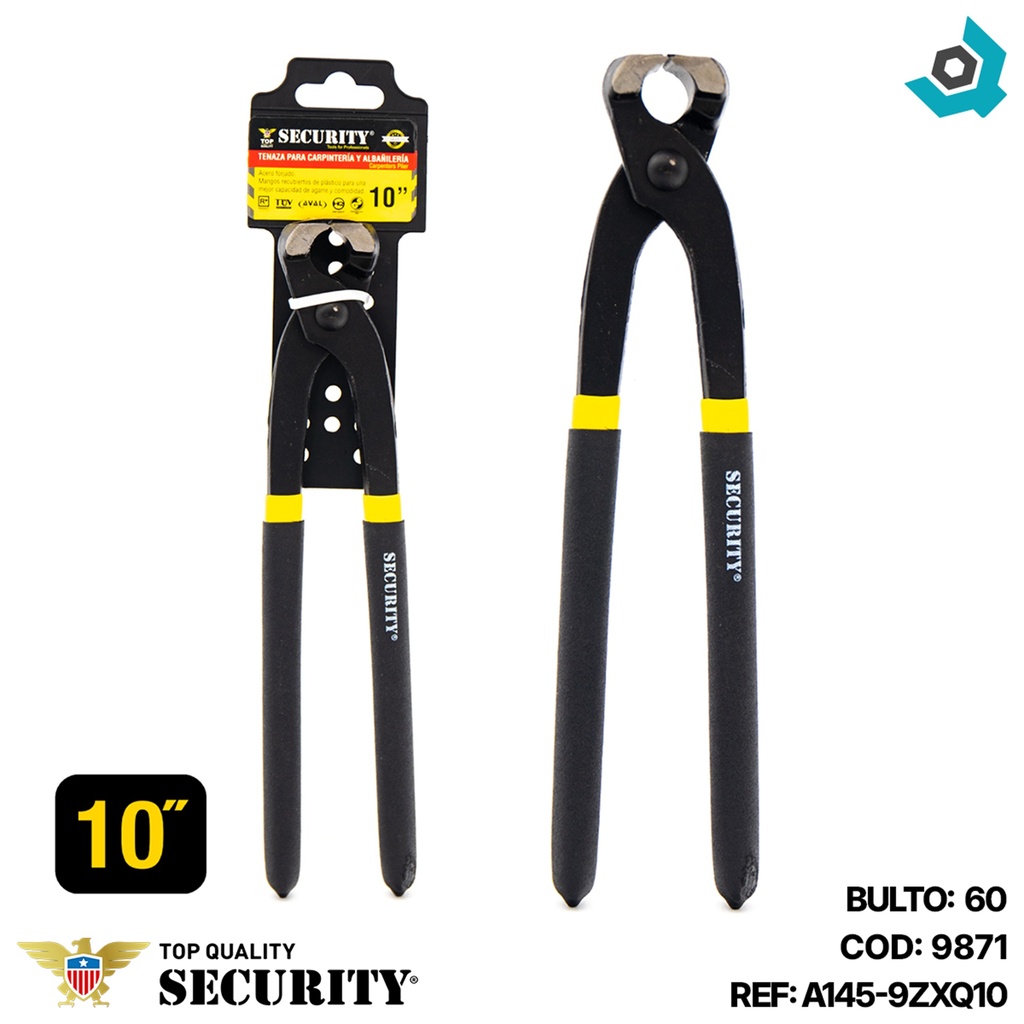 TENAZA 10" PARA CARPINTERIA Y ALBANILERIA SECURITY