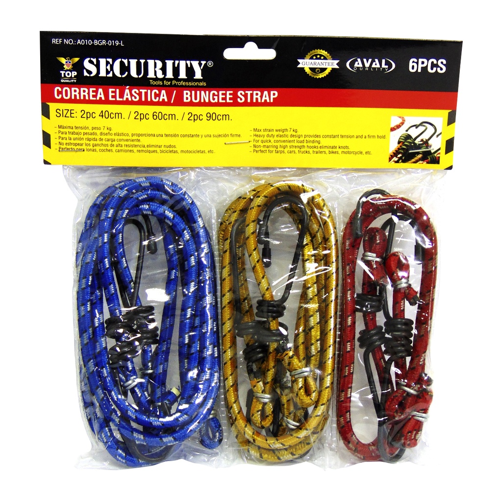 CUERDA ELASTICA PARA EQUIPAJE 6 PIEZAS SECURITY