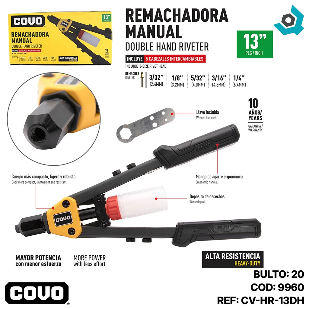 REMACHADORA MANUAL 13" COVO