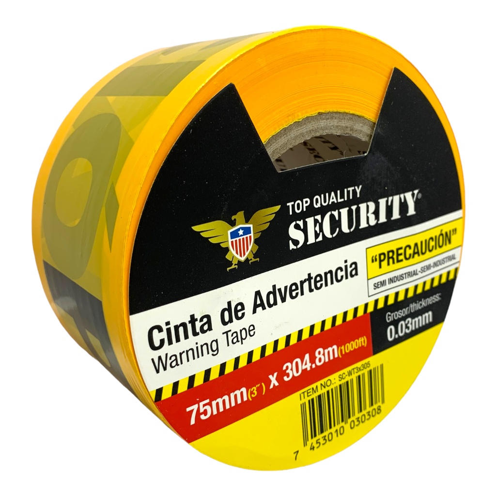 CINTA DE ADVERENCIA 3" X 304 METROS SECURITY