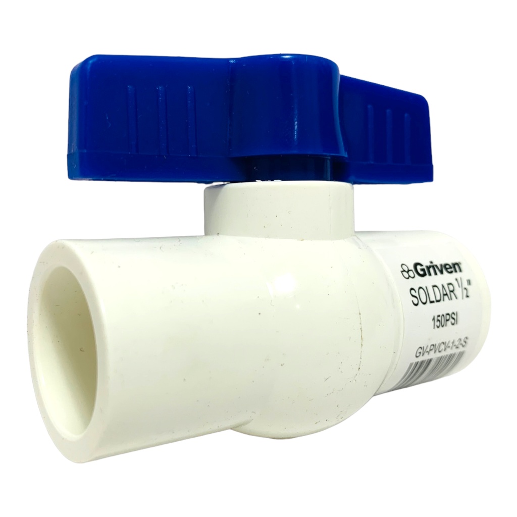 VALVULA 1/2" DE PVC SIN ROSCA GRIVEN