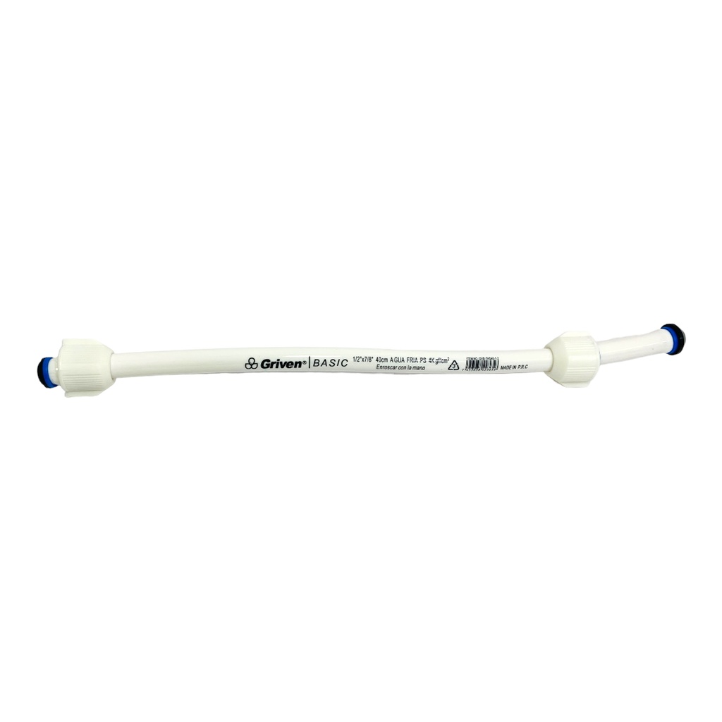 MANGUERA FLEXIBLE 1/2" X 7/8" 40CM PARA PLOMERIA GRIVEN BASIC
