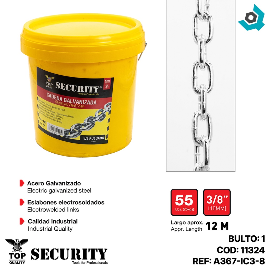 CADENA GALVANIZADA 3/8" SECURITY