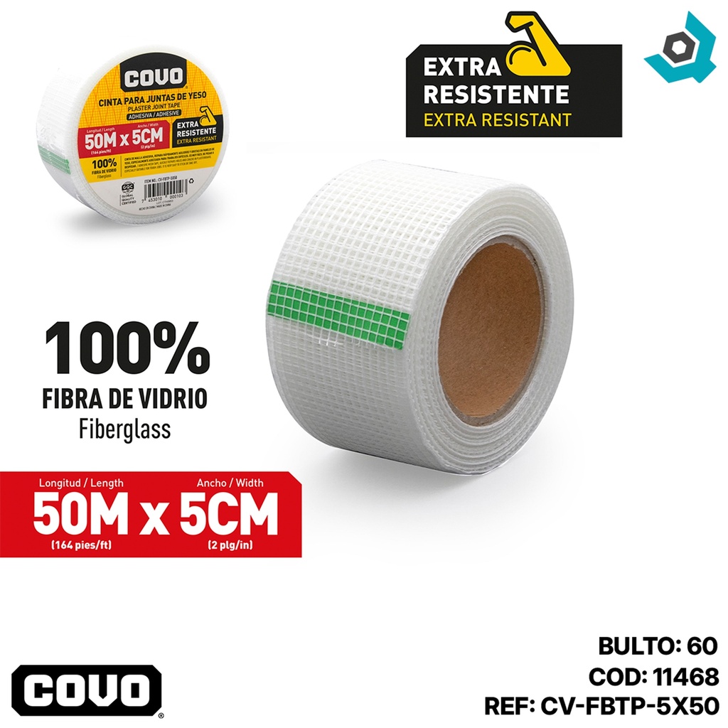 CINTA PARA JUSTAS DE YESO 50M X 5CM COVO