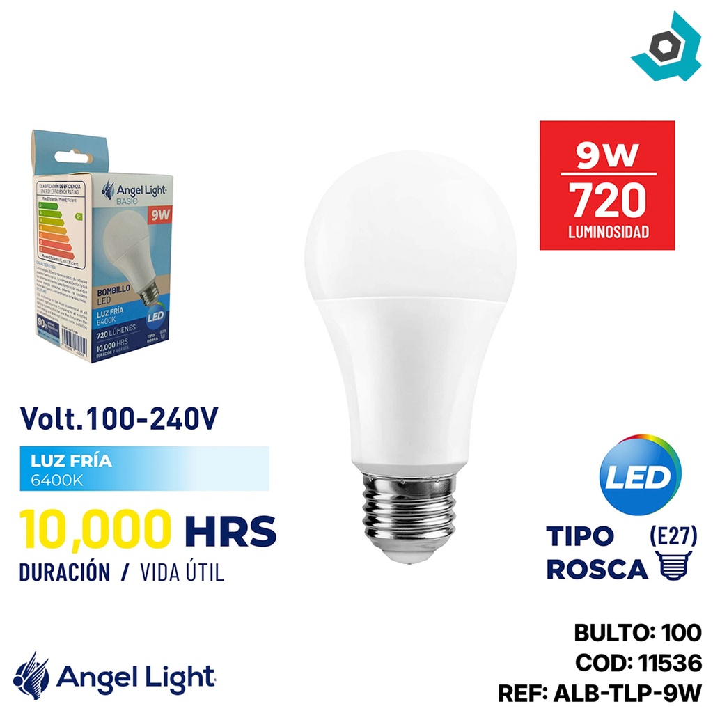 BOMBILLO LED 9W MULTIVOLTAJE ANGEL LIGHT BASIC
