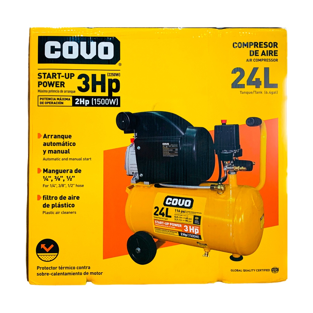 COMPRESOR DE AIRE 24L COVO