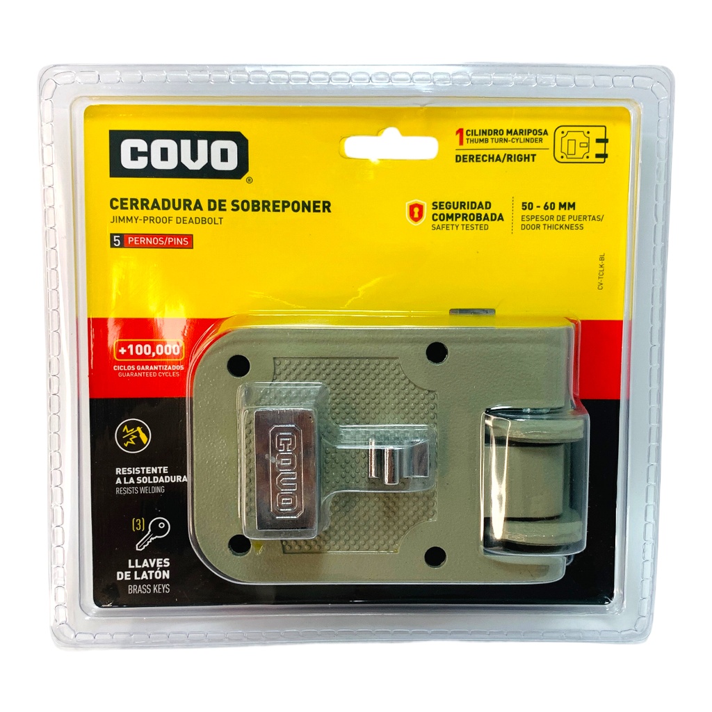 CERRADURA DE SOBREPONER  COVO