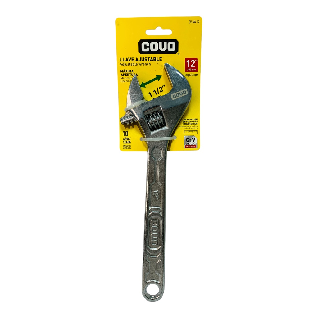 LLAVE AJUSTABLE 12" PROFESIONAL COVO