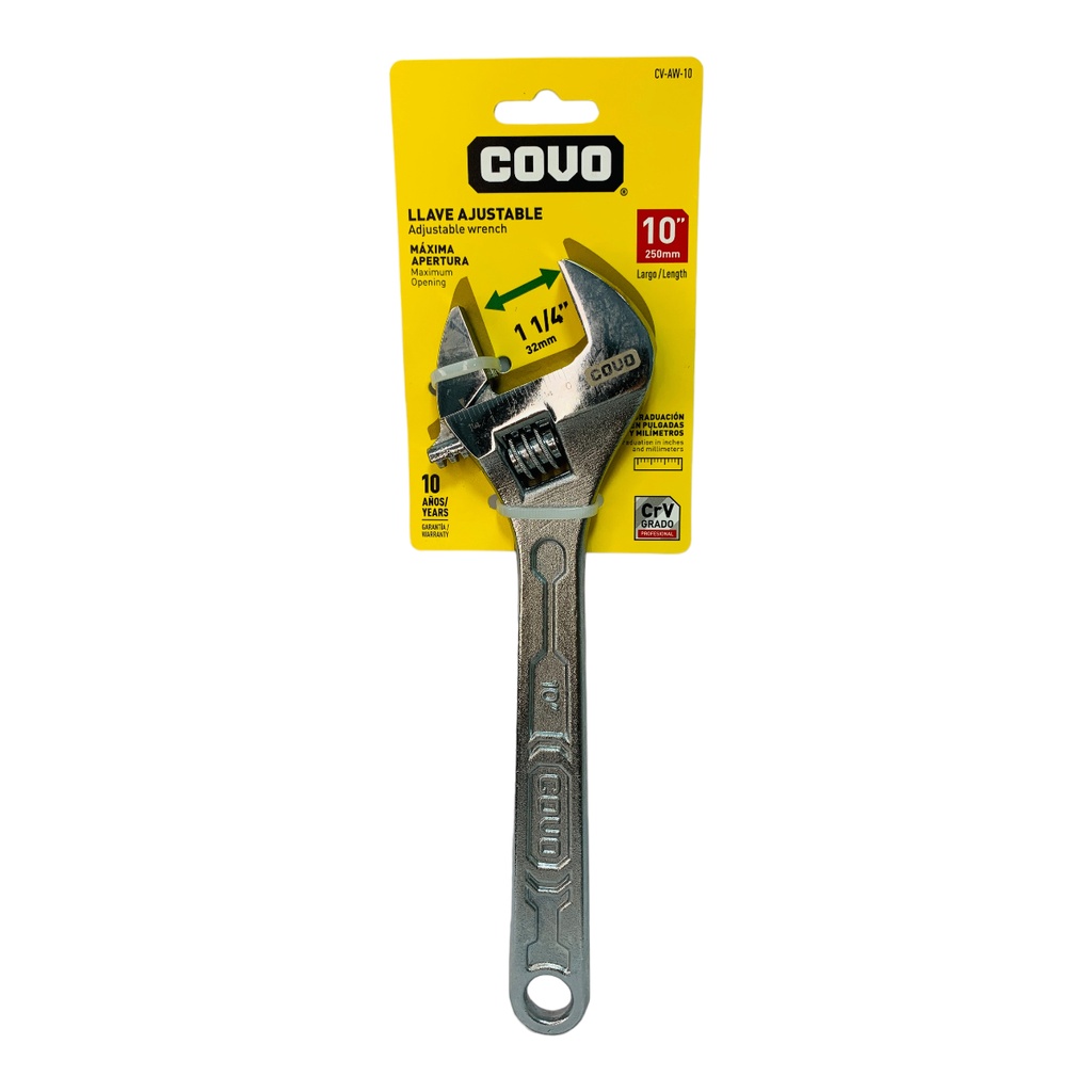 LLAVE AJUSTABLE 10" PROFESIONAL COVO