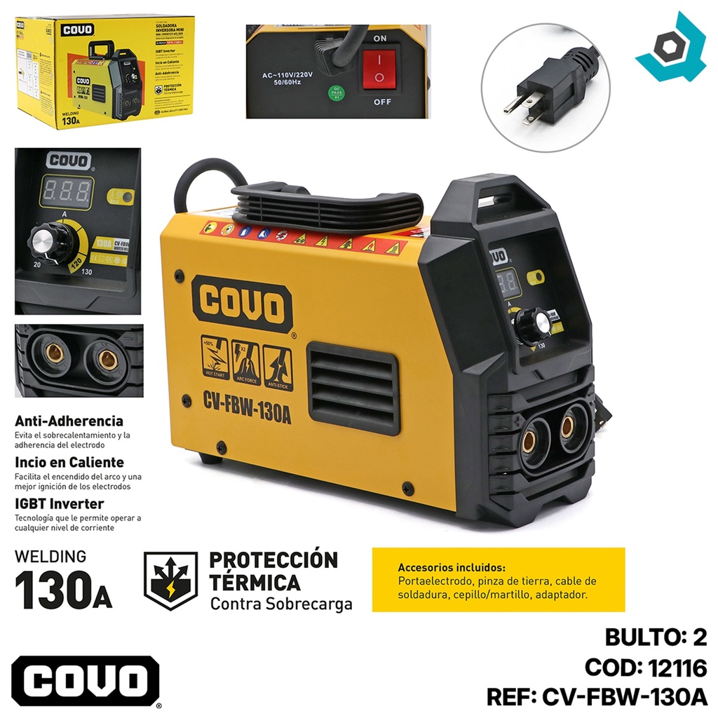 MAQUINA DE SOLDAR 130AMP COVO
