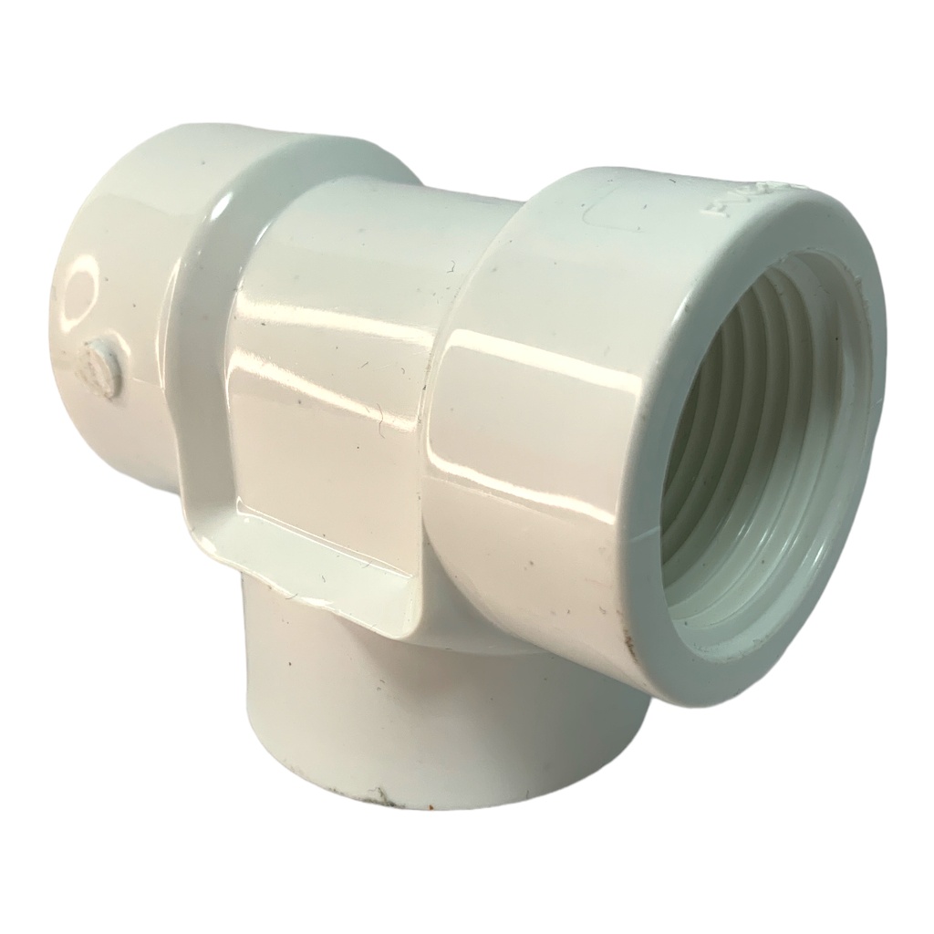 TEE PVC 1" CON ROSCA BLANCO
