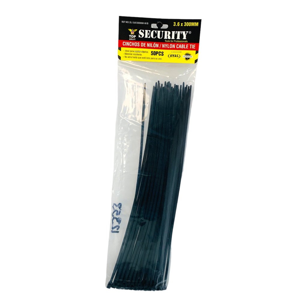 TIRRAJE NYLON NEGRO Y BLANCO 3.6-300MM SECURITY