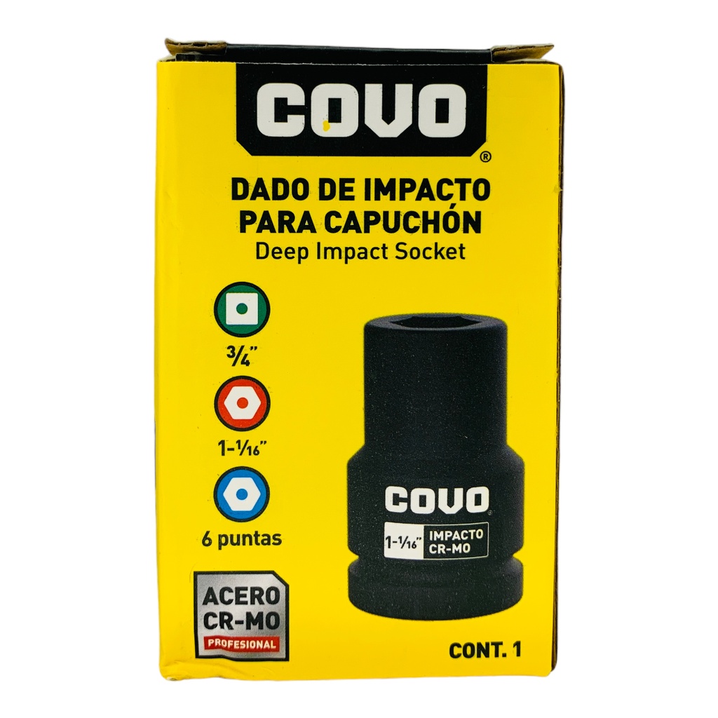 DADO DE IMPACTO 1-1/16" X 3/4" COVO