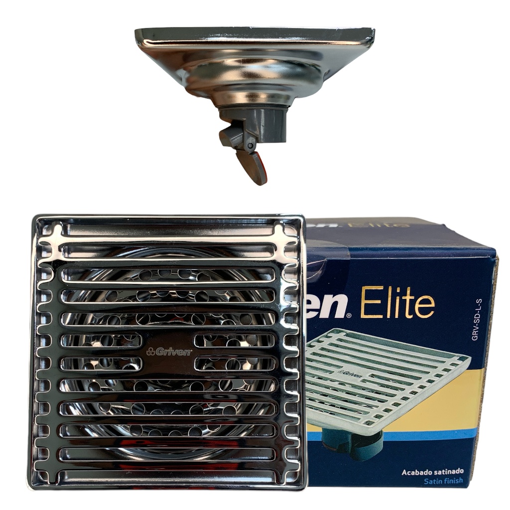 DESAGUE DE PISO ANTI OLOR 4X4" CROMADO GRIVEN ELITE