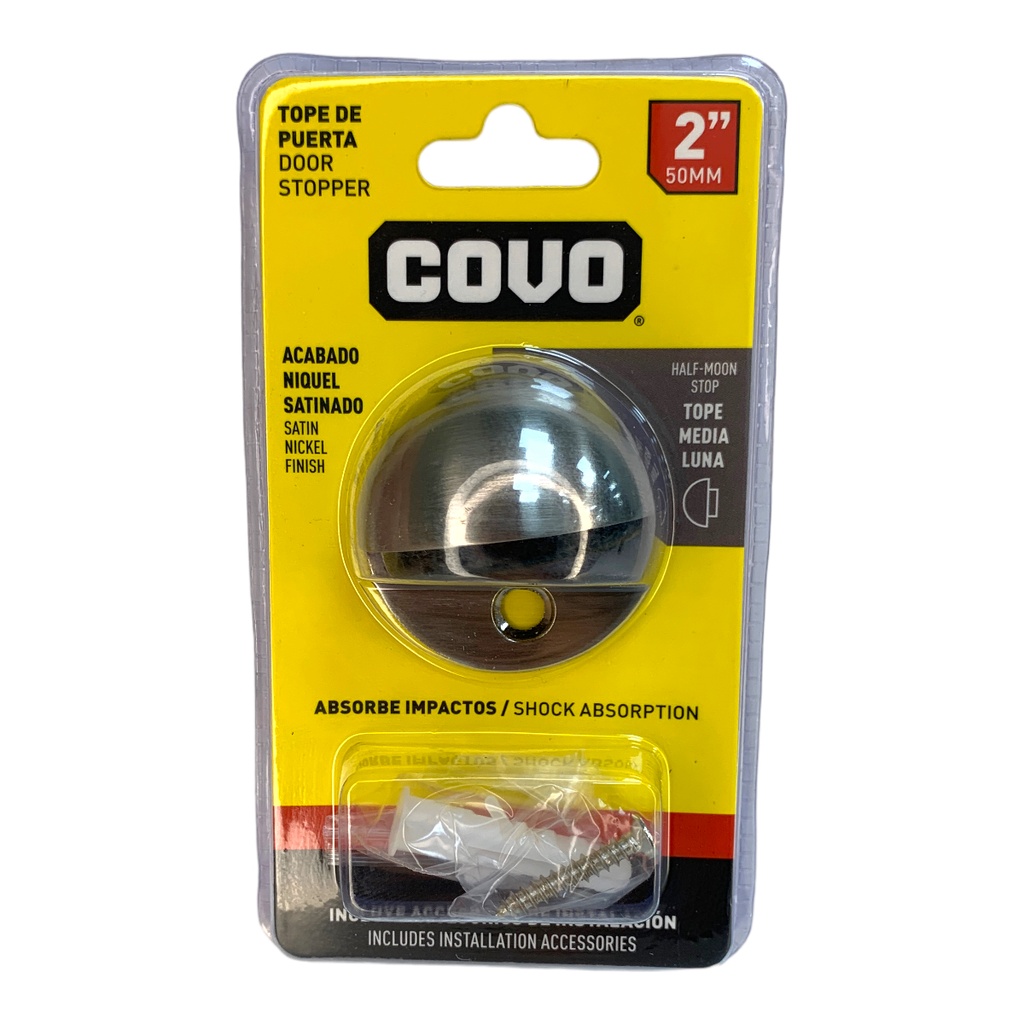 TOPE MEDIA LUNA PARA PUERTAS 2" SATINADO COVO