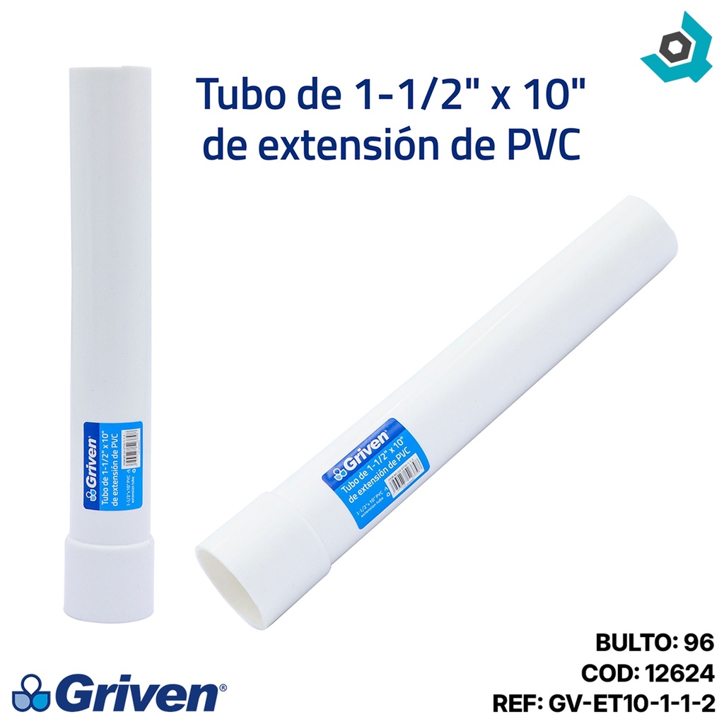 TUBO DE EXTENSION PVC 1 1/2" X 10" GIVEN