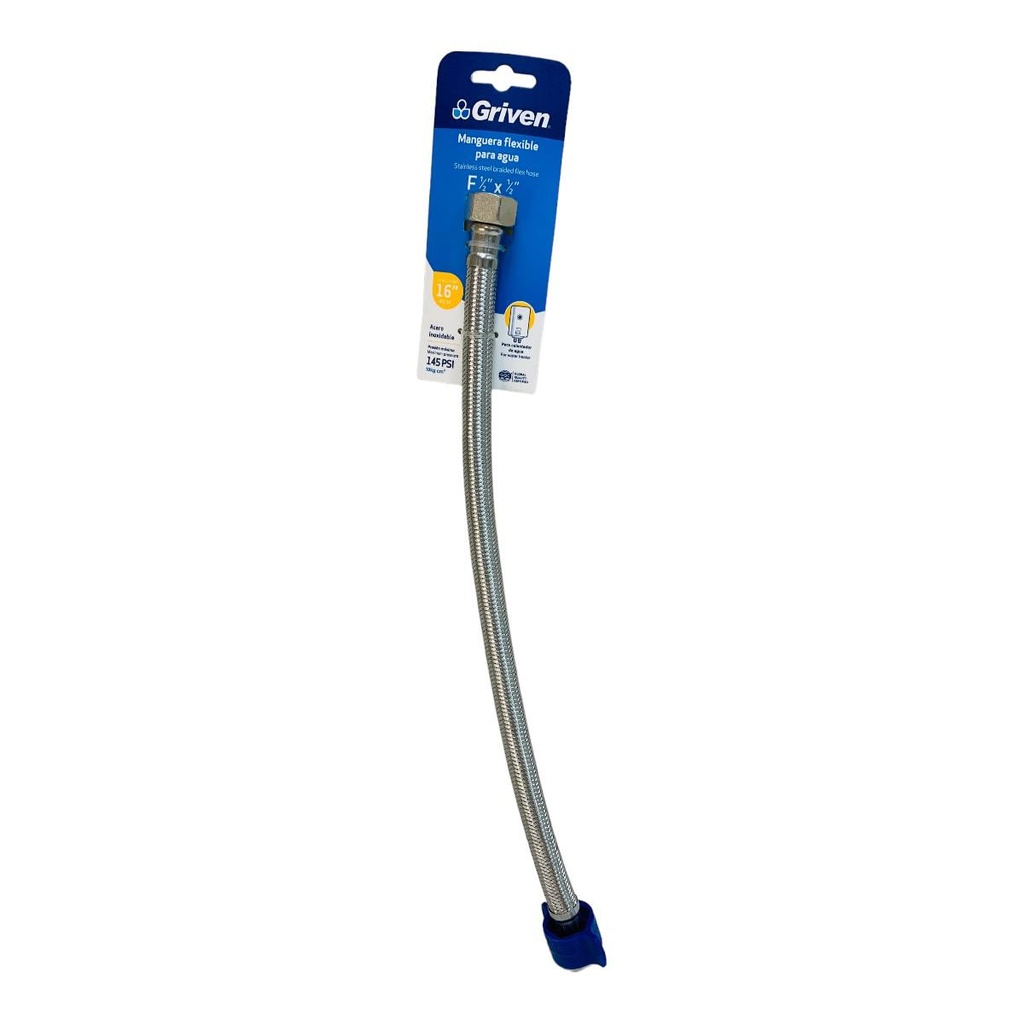 MANGUERA FLEXIBLE 1/2" X 1/2" 40CM GRIVEN