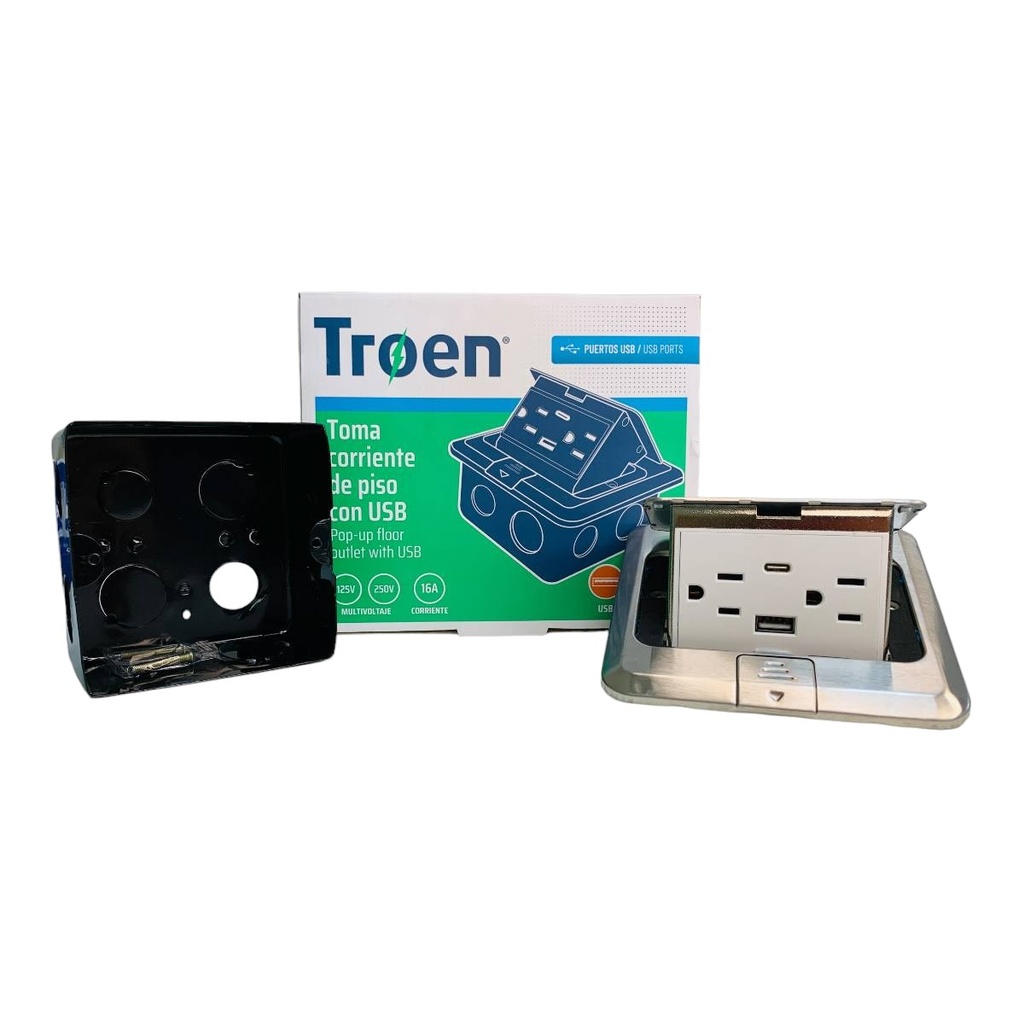 TOMACORRIENTE DE PISO CON USB TROEN