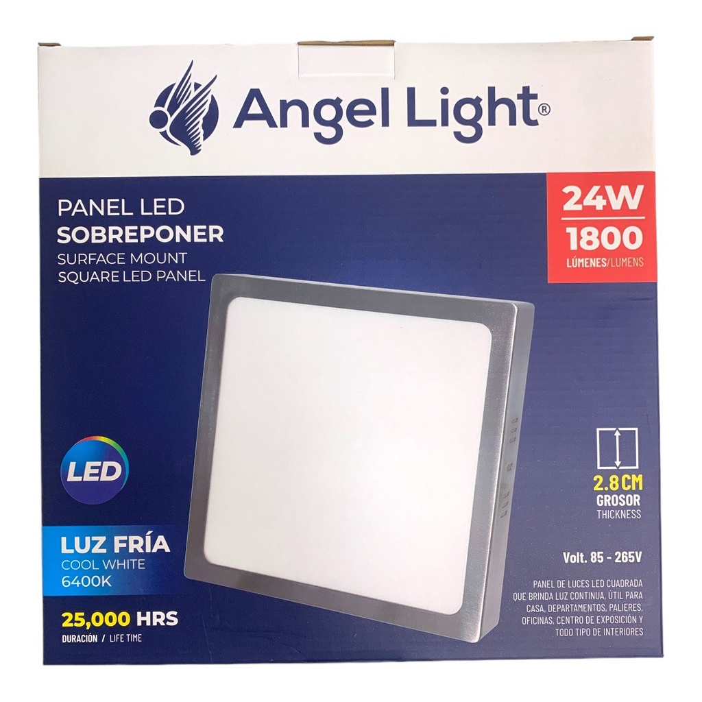 LAMPARA LED SUPERFICIAL CUADRADA 24W 4000K NIQUELADA ANGEL LIGHT