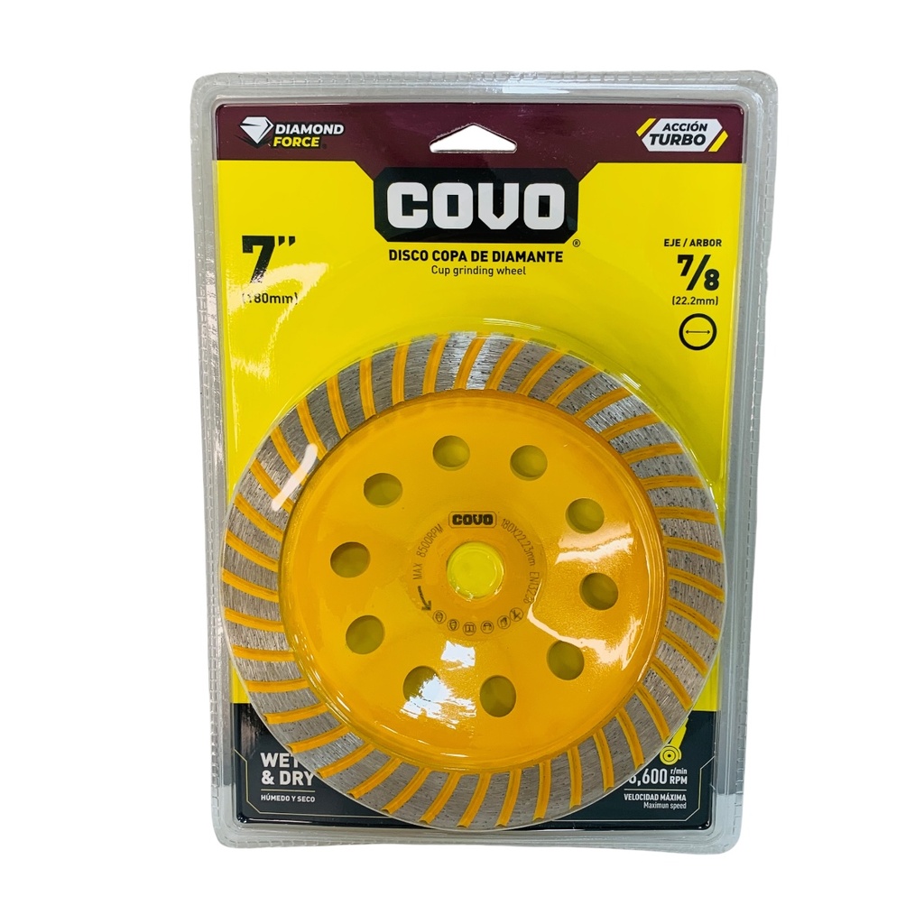 DISCO DIAMANTADO 7" SEGMENTADO DE COPA COVO