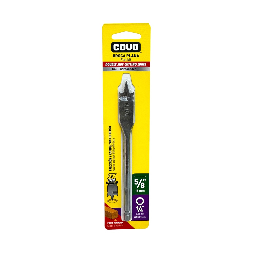 MECHA PLANA PARA MADERA 5/8" COVO