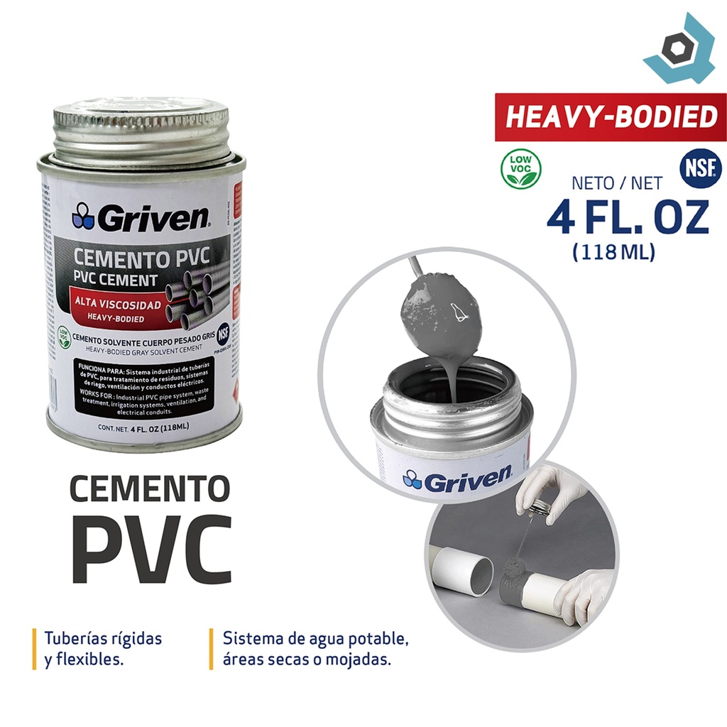 CEMENTO PVC ALTA VISCOSIDAD 4 OZ GRIVEN