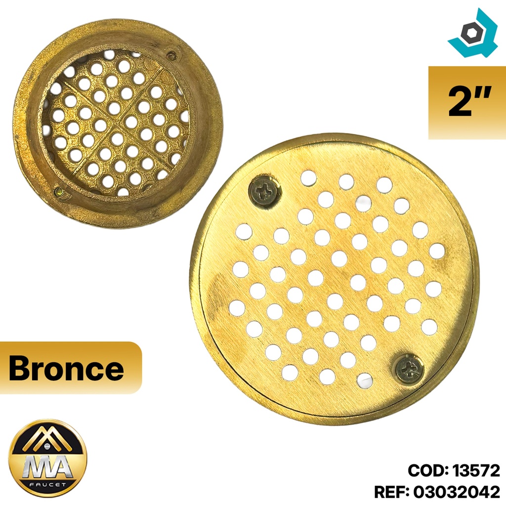 REJILLA DESAGUE DE PISO 2" BRONCE METALES ALEADOS