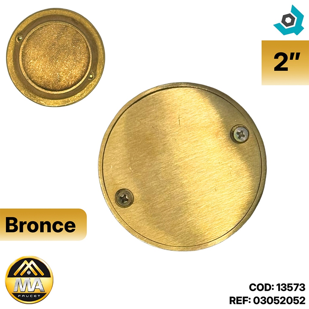 REJILLA DESAGUE DE PISO CIEGA 2" BRONCE METALES ALEADOS