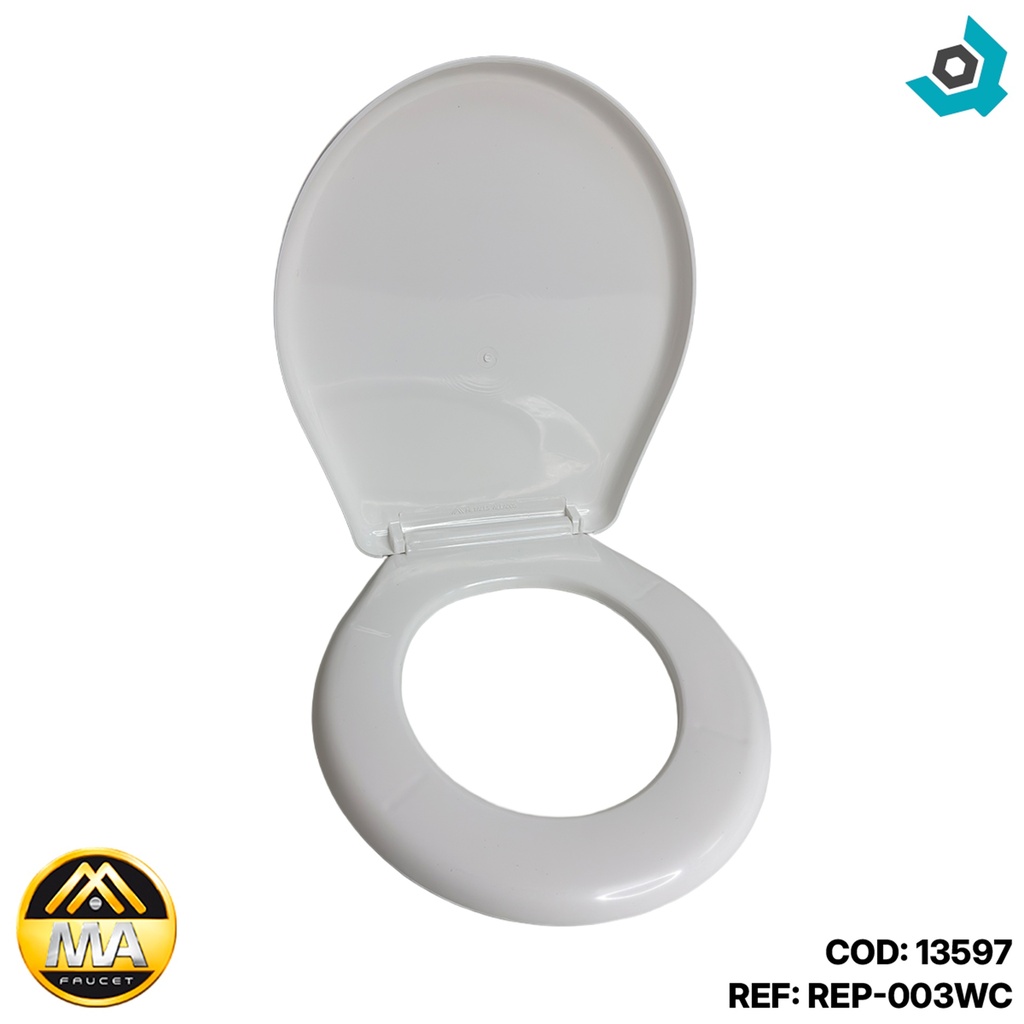 ASIENTO PARA INODORO 17" BLANCO REDONDO METALES ALEADOS