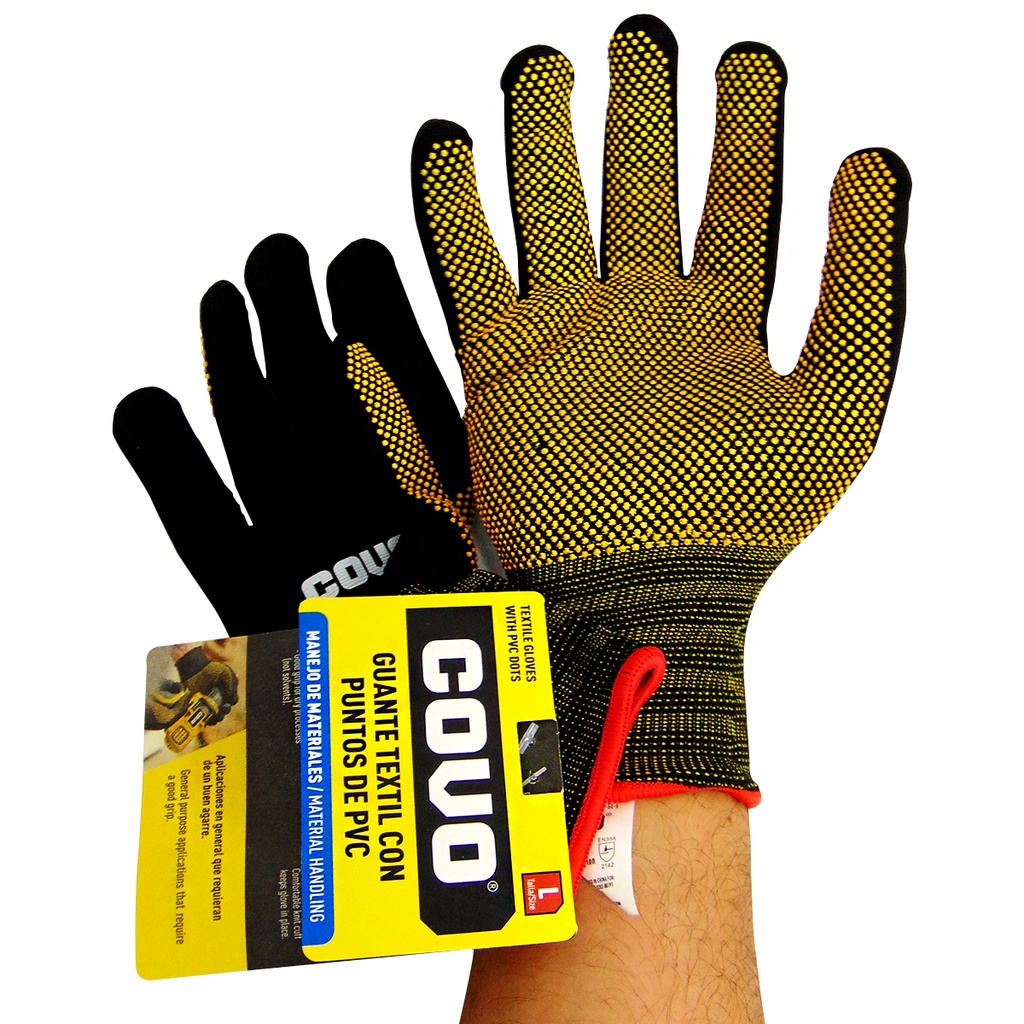 GUANTES DE SEGURIDAD CON PUNTOS DE PVC COVO
