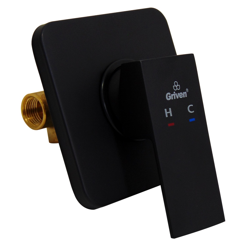 LLAVE PARA DUCHA 1/2" DOBLE TEMPERATURA GRIVEN BLACK