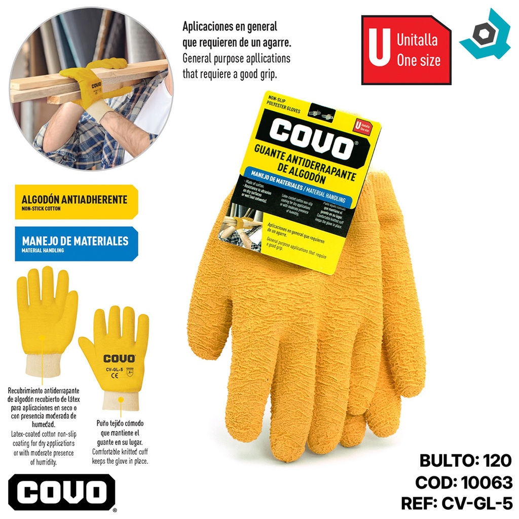 GUANTES DE TRABAJO ANTIDERRAPANTE COVO