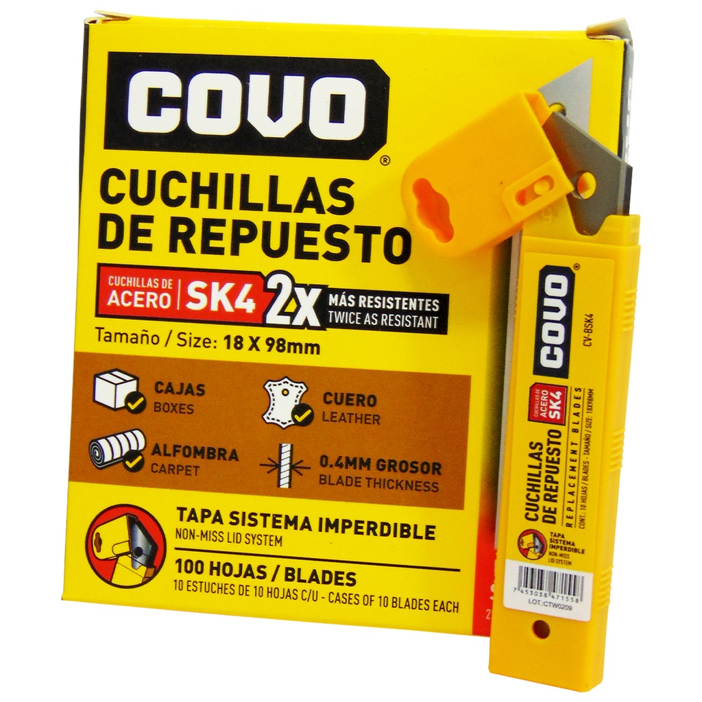 REPUESTO PARA EXACTO 10 PZAS 18X98MM COVO