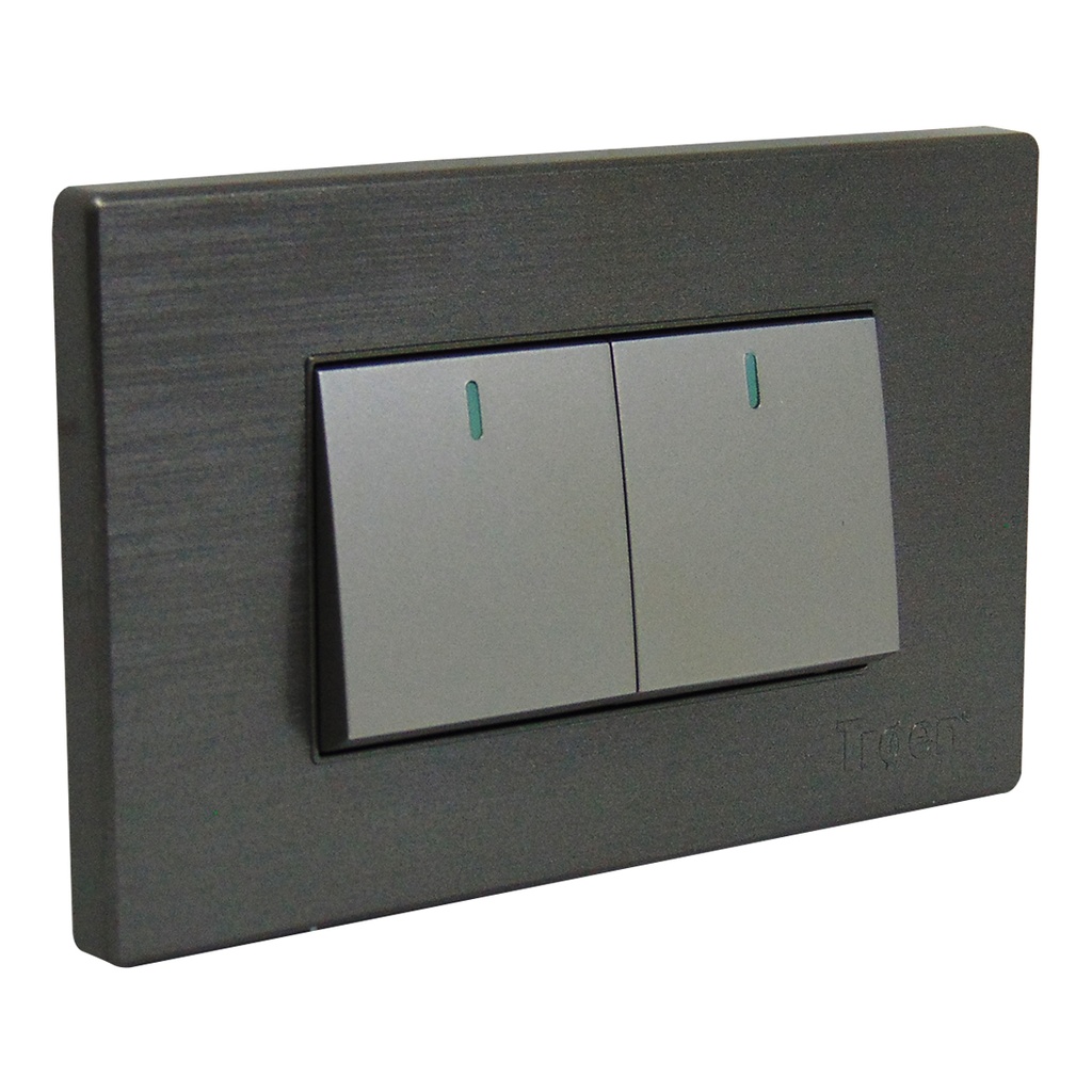 APAGADOR DOBLE 3 WAY PLATEADO TROEN