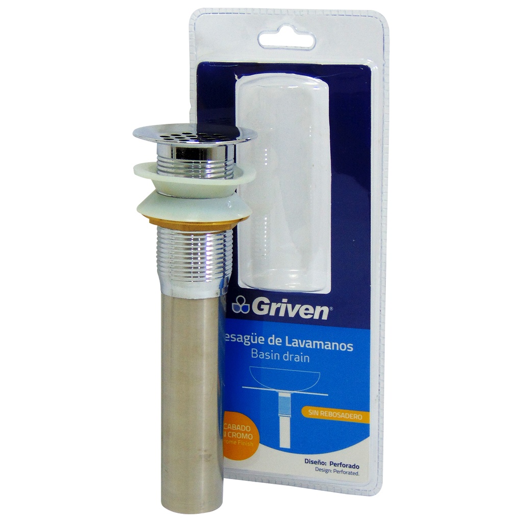 DESAGUE PARA LAVAMANOS 1 1/4" X 19CM METALICO GRIVEN