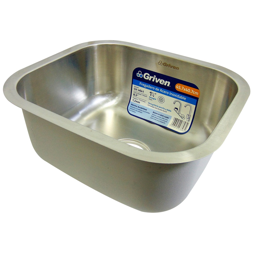 FREGADERO INDIVIDUAL 45.7X40.7CM ACERO INOXIDABLE GRIVEN
