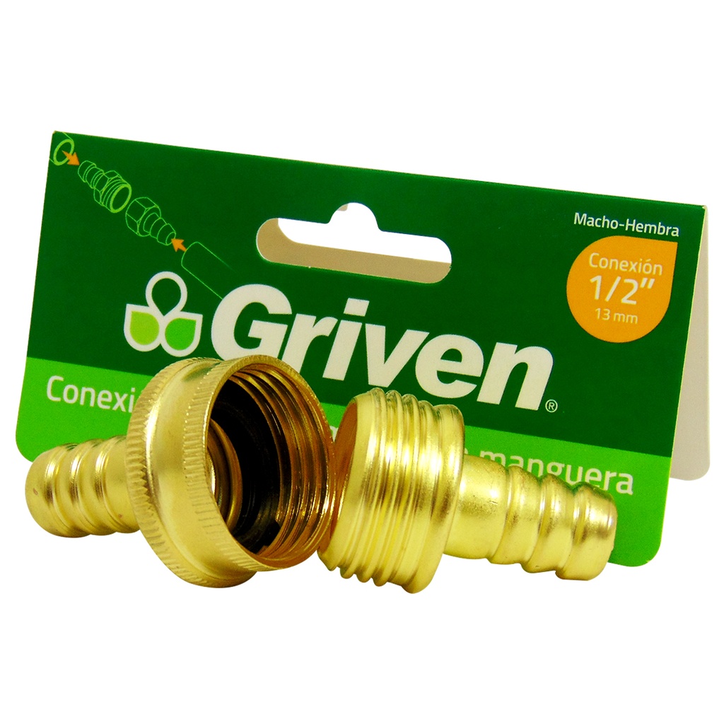 CONECTOR PARA MANGUERAS 1/2" DE BRONCE GRIVEN