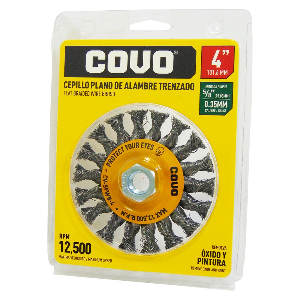 DISCO CEPILLO PLANO DE ALAMBRE 4" X 5/8" COVO