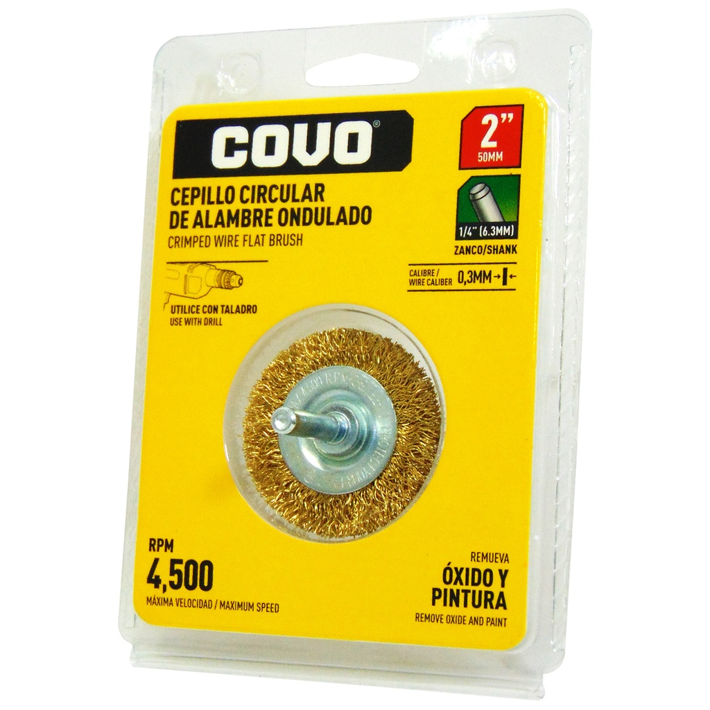 DISCO CEPILLOPLANO DE ALAMBRE 2" X 1/4" COVO