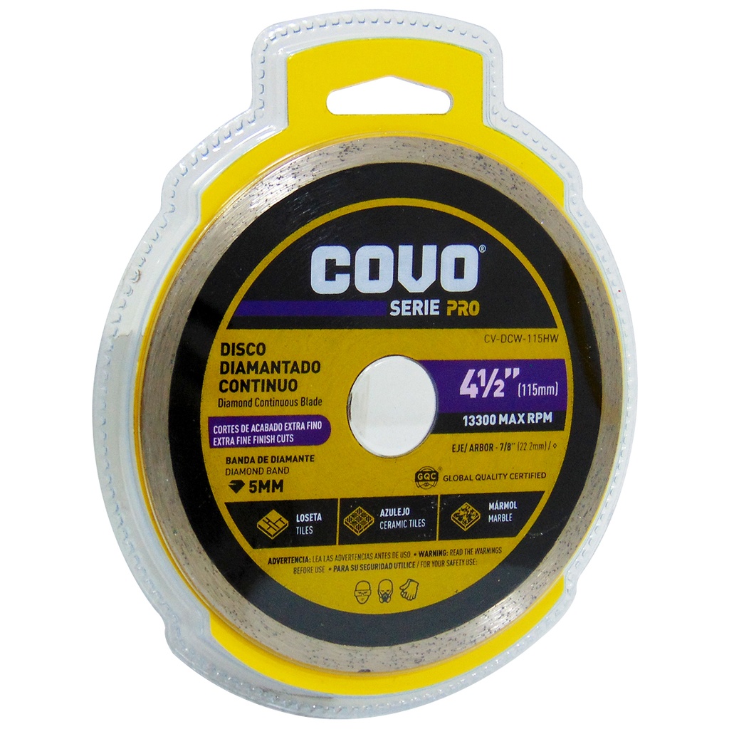 DISCO DIAMATANDO 4 1/2" CORTE CONTINUO COVO PRO