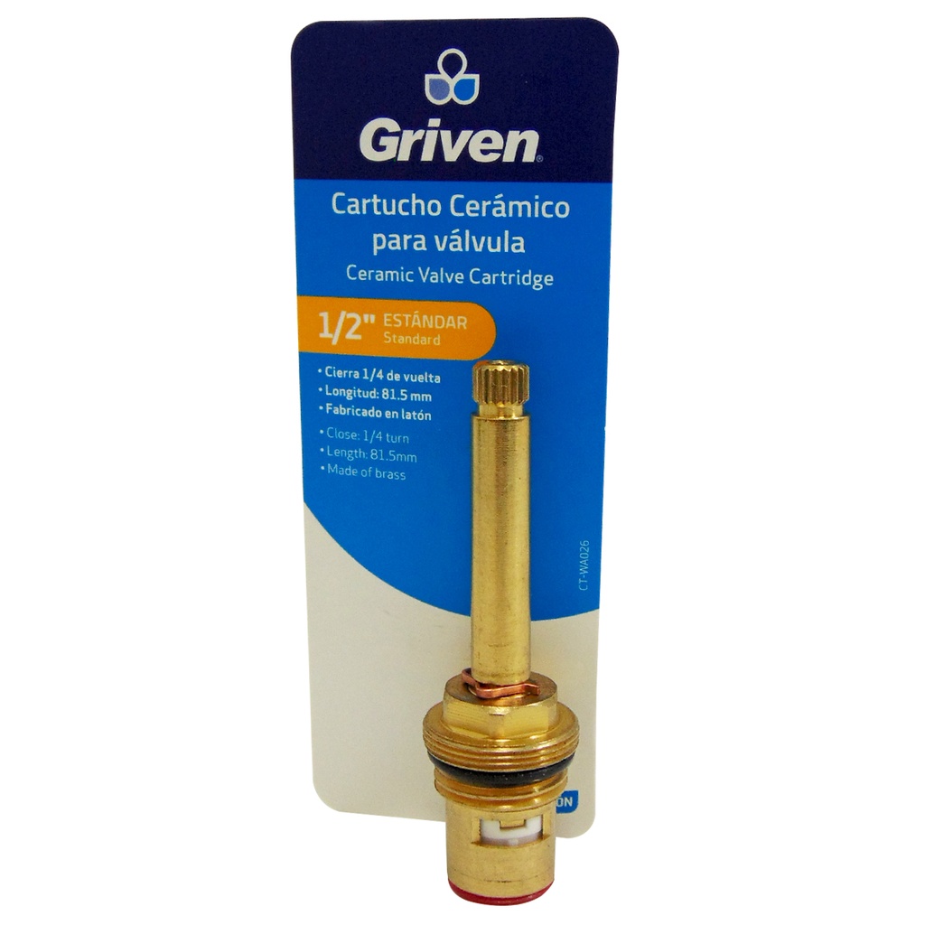 CARTUCHO CERAMICO 1/2" PARA LLAVE DE DUCHA GRIVEN