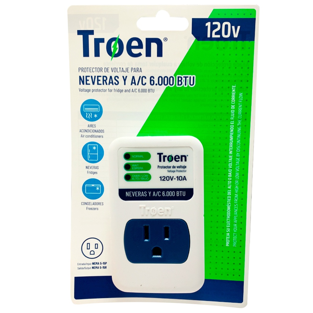 PROTECTOR DE VOLTAJE PARA NEVERAS Y AIRES ACONDICIONADOS TROEN